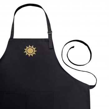 TBC Black Apron with Gold Sun