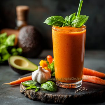 the_bright_circles_SMOOTHIE WITH CARROTS, BELL PEPPERS, AVOCADO, BASIL LEAVES AND GARLIC